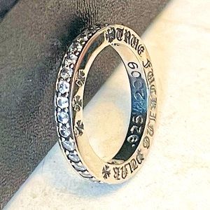 With box: Chrome Hearts TFP Rhinestone Ring